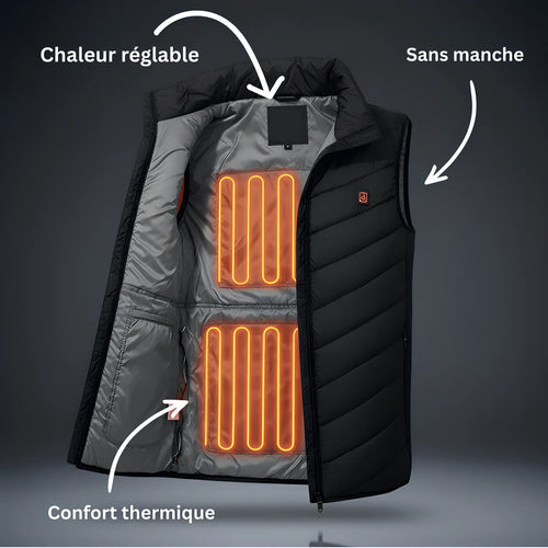 Doudoune Sans Manches Chauffante | LIORANE  Chaleur Réglable
